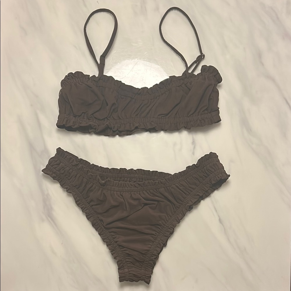 With Jean Brown Chic Swimwear Bikini